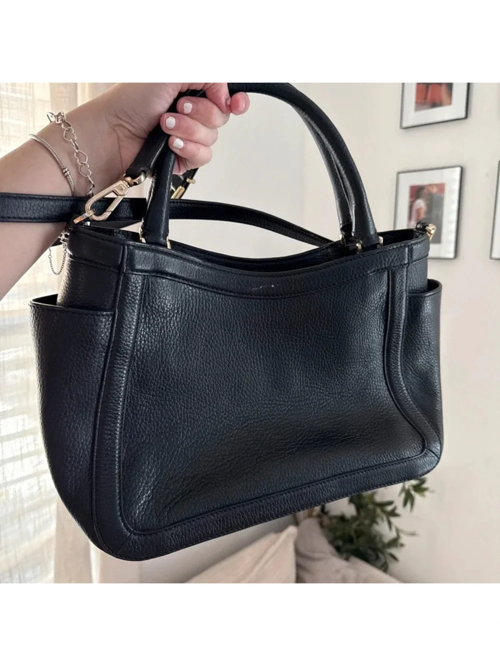 Tory Burch T Serif black leather handbag